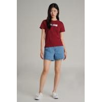 ราคา Mc jeans เสื้อยืดแขนสั้นผู้หญิง คอกลม สีแดง MTTZ841 (22817144750)