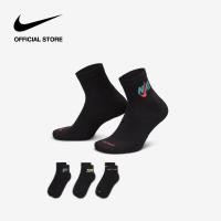 ราคา Nike Mens Everyday Plus Cush Ankle Socks Black ไนกี้ ถุงเท้าหุ้มข้อผู้ชาย Everyday Plus Cush สีดำ (22148144287)
