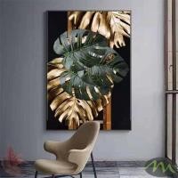 ราคา Product canvas print picture with gold leaf picture frame wall hanging pictures home decor PVC frame (22363169589)