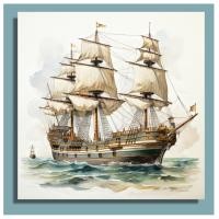 ราคา ภาพเรือสำเภา เสริมมงคล พิมพ์แคนวาส กรอบลอย ขนาด 36 x 36 cm (21956942077)