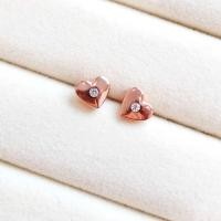 ราคา ต่างหู Sweet Heart ตัวเรือนเงินชุบ Pink Gold 18 K (22865244953)