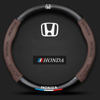 ราคา พวงมาลัยรถยนต์ Honda ฟเบอร์หนังหนา 2 มม เบอร์ 38ซม พวงมาลัยรถยนต์ 3 สีฝาครอบพวงมาลัย Honda City Jazz Accord Fit (22840586328)