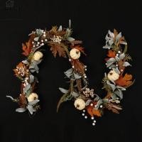 ราคา Studyset Fall Garland With Lights 6Ft Maple Leaf Pumpkin Berry Garland Artificial Autumn Garland For Table Fireplace Backdrop Wall Outdoor Harvest Thanksgiving Decor (22382957955)