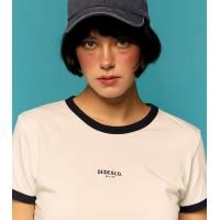 ราคา Dude and Co DC Ringer Crop เสื้อยืด เสื้อครอป (22466195729)