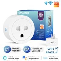 ราคา Smatrul Tuya Wi Fi Smart Plug การวัดพลังงาน 20A ปลั๊กอัจฉริยะควบคุมปลั๊กไฟผ่านแอป Smartlife คําสั่งเสียง (22397878344)