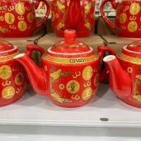 ราคา กาน้ำชา teapot กาชาจีน กาน้ำชาจีน สีแดงสวย กาน้ำชาเซรามิคสวยๆ กาน้ำลายจีน (22153490751)