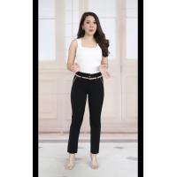 ราคา กางเกงขายาวผ้านาโนแต่งกุ้นขอบ (21957878695)