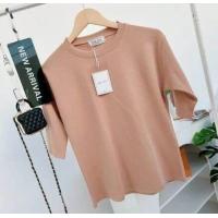 ราคา 037 เสื้อยืดยูนิคอกลมแขน 3ส่วน ฟรีไซส์ อก 36 40 23 (22702497275)