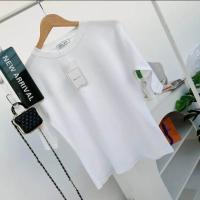 ราคา 037 เสื้อยืดยูนิคอกลมแขน 3ส่วน ฟรีไซส์ อก 36 40 23 (22702497270)