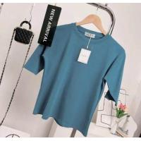 ราคา 037 เสื้อยืดยูนิคอกลมแขน 3ส่วน ฟรีไซส์ อก 36 40 23 (22702497291)
