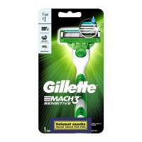 ราคา มีดโกนหนวด Gillette March 3 Sensitive 1 ด้าม พร้อมใบมีดโกน แพคเกจสีเขียว (21534522486)