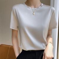 ราคา YOLO เสื้อคอวีผ้าซาตินแขนกุดผ้าไหมคอกลมเสื้อกล้าม (21453944840)