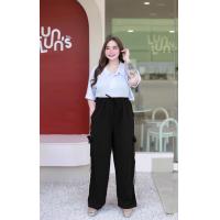 ราคา A5 คาโก้แทบ กางเกงคาโก้ขายาว มีแถบ ผ้าวูลเวฟ พร้อมส่ง (22012446013)