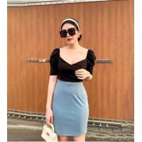 ราคา ฟรีไซต์ กระโปรงผ้าวูลเวฟทรงเอผ่าหลัง ขอบเอวเรียบ K655 (18883309578)