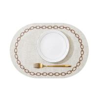 ราคา Nordic Cloth Like Faux Leather Placemat Chain Print Table Mat Waterproof and Oil Resistant Leather Double sided Plate Mat (19816144621)