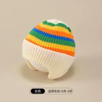 ราคา ฤดูใบไม้ร่วงและฤดูหนาวหมวกสายรุ้งเด็กป้องกันหูหมวกขนสัตว์หมวกถักนิตติ้งที่อบอุ่นและเย็น (22822842357)