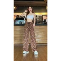ราคา Kloset กางเกงขากว้างเอวสูง กางเกงทรงหลวม ผ้านุ่ม มีเชือกที่เอว ใส่สบายไม่ร้อน ผ้าไมโคร ลายตาราง มีให้เลือกหลายสี K9179 (22277374574)