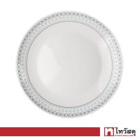 ราคา จานโอปอทรงตื้น Dotted Line KASSA HOME รุ่น QP95 ขนาด 9 5 นิ้ว ซม สีขาว ฟ้า (21479290136)