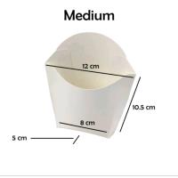 ราคา 50 ใบ กล่องเฟรนฟรายส์ สีขาว กระดาษเกรดอาหาร ใส่เฟรนช์ฟรายส์ อาหารว่าง ชีสสติ๊ก ไก่ป๊อป (22063069688)