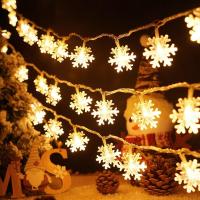 ราคา ไฟราวเกล็ดหิมะ LED 20ดวงไฟประดับแบบเส้นไฟประดับเกล็ดหิมะ Led ไฟราวประดับของตกแต่งบ้านต้นคริสต์มาสไฟประดับคริสต์มาส (22202889648)