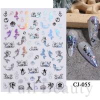 ราคา Sukeme Nail Art Decal Summer Laser Mermaid Leaves Flowers Sea Animals 3D Adhesive Nail Stickers (20716138717)