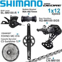 ราคา SHIMANO M6100กลุ่ม DEORE 1x1ชุดข้อเหวี่ยง2จักรยานเสือภูเขาความเร็วสูง Fovno ตัวเปลี่ยนเกียร์ M6100โซ่หลัง Derailleur เทปพร้อมชุดเครื่องมือสำหรับรถจักรยานล่าง BSA (15092564965)