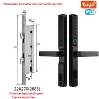 ราคา Waterproof Dustproof Tuya Wifi Remote APP Fingerprint Sliding Door Smart Lock RFID Card Code Key Anti Scratches Aluminum Digital Door Locks (22557302194)