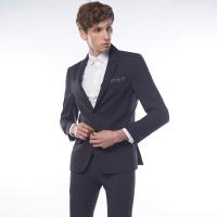 ราคา LTD เสื้อเบลเซอร์คอปกป้าน ผู้ชาย สีเท่า Notch Lapel Blazer 03499 (22627318975)