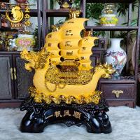 ราคา ลดถูกมาก เรือสำเภาหัวมังกร เสริมการค้าให้มั่งคั่ง การงานและการค้าราบรื่น งานเรซิ่นพ่นทรายทอง พร้อมฐาน สูง 14 16 20 นิ้ว (15865110796)