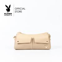 ราคา Playboy รุ่น August Bag กระเป๋าสะพายข้างผู้หญิง รหัส ST B243PB576 ดีไซน์ทรง คาร์โก้ กระเป็าคู่หน้า ปั้ม Logo มี 2 สี สีครีม สีชมพู (22566367962)
