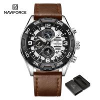 ราคา NAVIFORCE นาฬิกาข้อมือสำหรับผู้ชายนาฬิกานาฬิกากีฬาลำลองกันน้ำ2023ของแท้ควอตซ์เรืองแสงแสดงวันที่สายหนัง (21461218700)