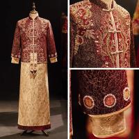 ราคา ขนาดใหญ่ขนาดสไตล์จีนงานแต่งงานเจ้าบ่าว ชุดสูท หนัก งานปัก สีดำ มังกรและฟีนิกซ์ เสื้อแจ็คเก็ต ผ้าสักหลาดลายงานแต่งงานเยาวชน (21496195906)