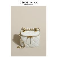 ราคา ร้านเอบีเอส กระเป๋าทรงกล่องกระเป๋าเครื่องสำอางสายโซ่ลายข้าวหลามตัดสไตล์ชาแนลกระเป๋าทรงสี่เหลี่ยมใบเล็กสะพายข้างหนังแท้ขนาดมินิสำหรับผู้หญิง (21151826599)