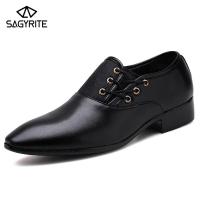 ราคา SAGYRITE รองเท้าทางการสำหรับนักธุรกิจชายรองเท้าหูแหลมหนังหุ้มข้อขนาดใหญ่รองเท้าข้อต่ำรองเท้าหนังลำลอง (21272967521)