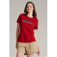 ราคา Mc jeans เสื้อยืดแขนสั้นผู้หญิง คอกลม สีแดง MTTZ742 (21598556230)