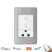 ราคา VISWE smart switch tuya smart switch tuya switch wifi switch tuya wifi smart switch wifi เต้ารับ usb type c ปลั๊กไฟ 2 ขา ปลั๊กไฟ 3 ขา white switch 118 72mm แผงสแตนเลส (21812561384)