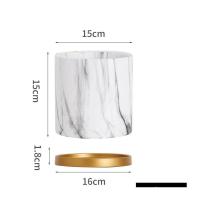 ราคา กระถางต้นไม้ ดอกไม้ ลายเส้น ลายหินอ่อน พร้อมฐาน สีทอง MH 277 (22362870773)