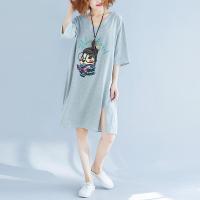 ราคา ชุดเดรสฤดูร้อนผู้หญิงขนาดบวก เสื้อยืดผ้าฝ้ายทรงหลวมแขนสั้นและลายมัดย้อมสําหรับเด็กอายุ 25 29 ปี (22479454879)