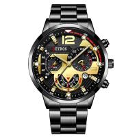 ราคา นาฬิกาข้อมือควอทซ์ หน้าปัดบอกปฏิทิน สายแสตนเลส Quartz นาฬิกาข้อมือผู้ชาย (22487186023)