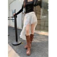 ราคา กระโปรงลูกไม้เอวสูงสําหรับผู้หญิงชุดเดรสมิดิศิลปะในผ้าผสมสีขาวบริสุทธิ์เหมาะสําหรับฤดูใบไม้ผลิ (22318001252)