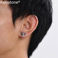 ราคา ต่างหูต่างหูชายสแตนเลส Kemstone ต่างหูเพทายกากบาทรูปอีกาสำหรับผู้ชาย (22292423535)