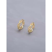 ราคา 2024 ใหม่สไตล์เงินเข็มจมูกStuds Elegant Gold Tone Minimalistต่างหูวงกลมแฟชั่นRetro Nicheเครื่องประดับสําหรับผู้หญิง (22348393096)