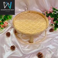 ราคา ขันโตกลายไทย งานฝีมือ Handmade ขันโตก ขันโตกใส่อาหาร โตกกระด้ง ขันโตกใส่อาหาร ชั้นวางไม้ไผ่ ไม้ไผ่แท้ 100 (21827047869)