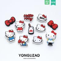 ราคา อุปกรณ์เสริมแบบผูกเชือกรองเท้า Hello Kitty Croc พร้อมผงสีขาวแบน ชิ้นส่วนตกแต่งหัวเข็มขัดรองเท้ากระดูกสามมิติ (22338302597)