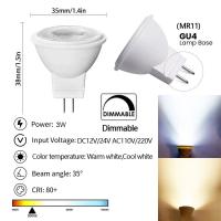 ราคา หลอดไฟ MR11หรี่แสงได้ 36หลอดสปอตไลท์ไฟ LED 3วัตต์ GU4 2835 SMD 110V 220V 12V 24V แทนหลอดฮาโลเจน30วัตต์โคมไฟสีขาวนวลเย็นประหยัดพลังงาน (22007166253)