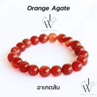 ราคา กำไลข้อมือ กำไลหิน หินมงคล อาเกตส้ม Orange Agate หินนำโชค ลูกปัด หิน 8 10 12 มม (21906316920)