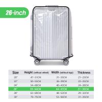 ราคา ผ้าคลุมกระเป๋า ผ้าคลุมกระเป๋าเดินทางกันน้ำ PVC ขนาด 20 22 24 26 28 30 นิ้ว พลาสติกคลุมกระเป๋าเดินทาง กันน้ำ กันรอย คลุมกระเป๋า เดินทาง (22528305189)