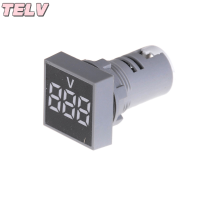 ราคา TELV 22mm AC12 500V voltmeter Square PANEL LED Digital Voltage Meter INDICATOR LIGHT (22569721675)