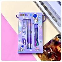 ราคา เครื่องเขียนเด็กการ์ตูนน่ารักชุด 8 ชิ้นปากกาลูกลื่น 4 สีดินสอ 2B กล่องของขวัญแบบพกพาของขวัญบริจาค (22864764781)
