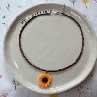 ราคา A063 สร้อยคอลูกปัดจี้ดอกทานตะวัน (22400155522)